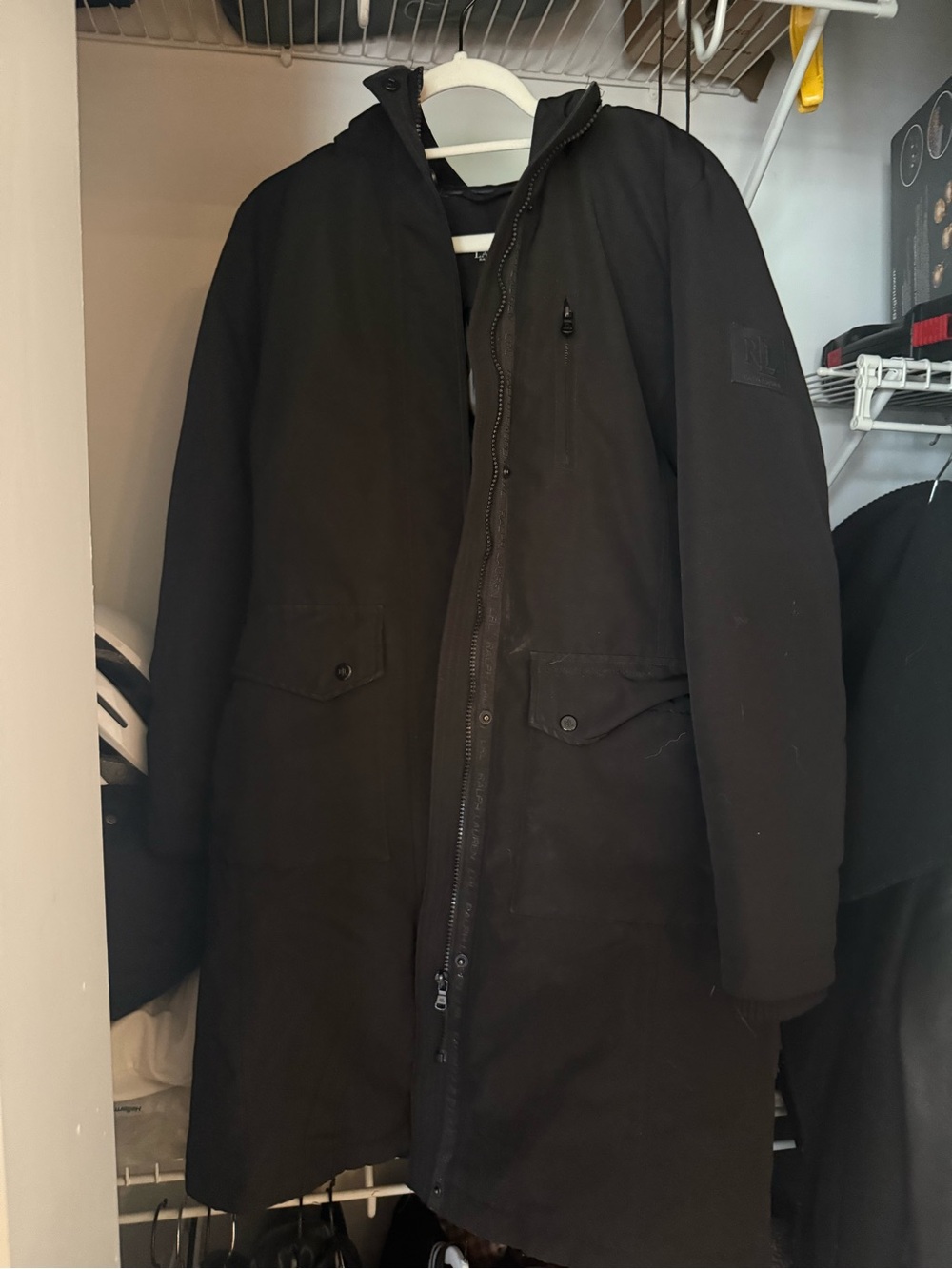Ralph Lauren Black Hooded Puffer Coat